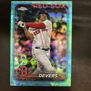 2024 Topps Chrome Rafael Devers #93 Aqua Logofractor /199 Red Sox Baseball - Bild 1 von 2