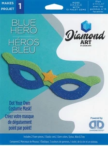 2 Packs Diamond Art Costume Foam Mask Blue Super Hero, Beginner Diamond - Picture 1 of 2