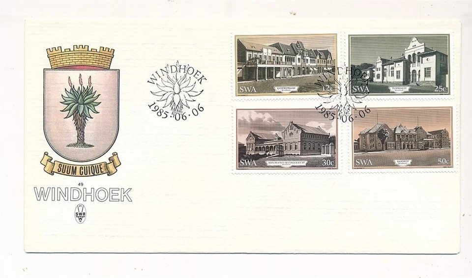 D366815 South West Africa FDC Buildings Architecture Windhoek 1985 - Image 1 of 1