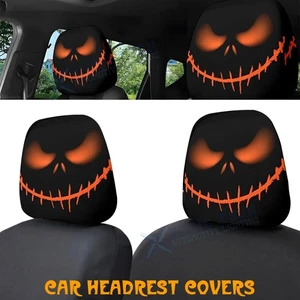 Funny Decoration Spoof Face Headrest Covers Halloween Jack-o'-lantern Mask Auto - Bild 1 von 11