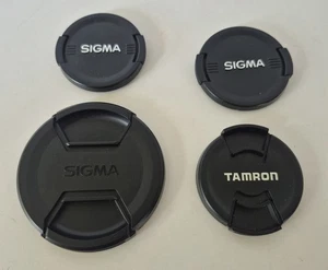 Lot of 4 Lens Caps Sigma LCF 82mm, 58mm, 55mm for Nikon and Tamron 58mm - Picture 1 of 9