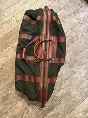 Vintage Orvis Battenkill Rolling Duffle Canvas & Bridle Leather 80s/90s Rare - Image 1 of 4