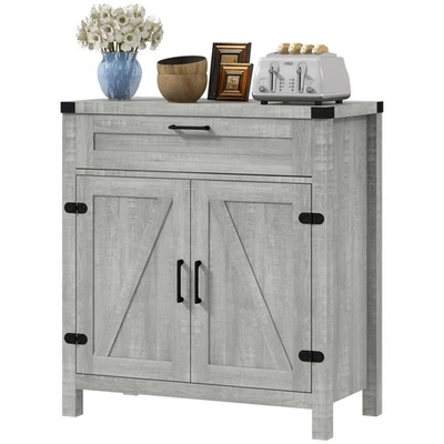 Farmhouse Sideboard with Storage Buffet Cabinet with Barn Doors for Dining Room - Image 1 of 4