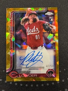 2025 Topps Chrome Sapphire #RA-RL Rhett Lowder Gold rifrattore automatico /50 rossi - Foto 1 di 1