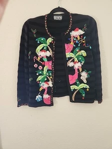 Womens Berek Flamigo Christmas Cardigan sz S - Picture 1 of 9
