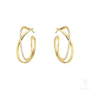14K Gold 0.40 CT Pave VS/F-G Diamond Infinity Hoop Earrings - The Jewelz - Picture 1 of 4
