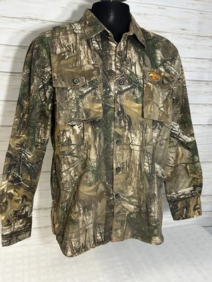 Como nuevo! Camisa Camuflada REALTREE XTRA Duck Commander Botón Grande Hombres Chaqueta de Caza Foto 1 de 4