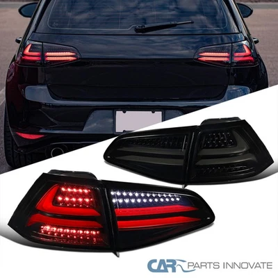 Black/Smoke Fits 2015-2017 Volkswagen Golf GTI LED Tube Tail Lights Brake Lamps - Изображение 1 из 4