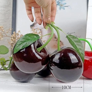 Künstliche Früchte Kirschen Schaum lebensechte Obstmodell Ornament für - Bild 1 von 6