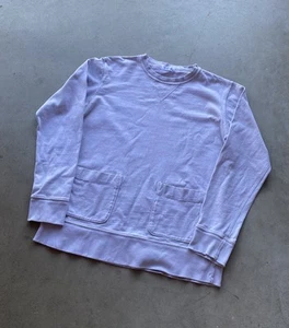 Velva Sheen Vintage Retro Made In Usa Double Pocket Raglan Sweatshirt Light Grey - Picture 1 of 9
