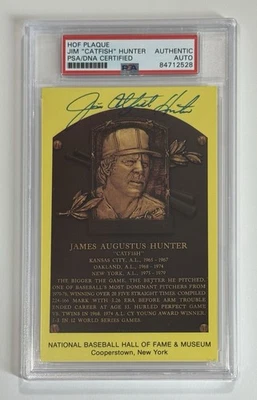 Placa firmada con autógrafo de cazador Jim “Catfish” HOF - PSA/DNA auténticos Yankees Foto 1 de 2