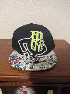 Vintage DC Shoes Monster Energy Snapback Hat Cap Rider Issued Motocross Black - Image 1 of 4