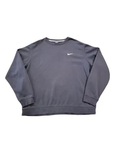 Sudadera De Colección Nike Pequeña Swoosh Cuello Redondo Negra XXL Usada Puños Malasia - Imagen 1 de 13