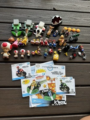 KNEX Nintendo Super Mario Wii Mini Figures & Cars Lot Mario Bowser Luigi Dixie - Image 1 of 4