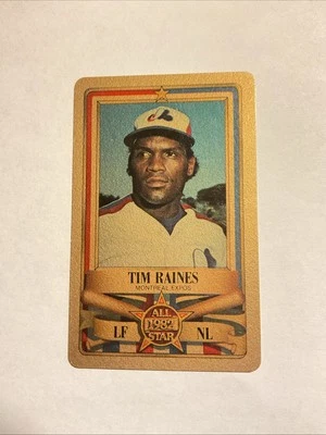 1982 Perma-Graphics Gold All Star Credit Card #30 HOF Tim Raines Expos Mt - Image 1 of 4