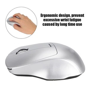 W12 Usb 2.4G Wireless Silent Computer Mouse Ergonomic Design Silver BYS - Picture 1 of 10