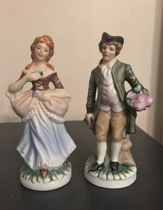 Viktorianisches Paar Porzellan Figur Vintage  - Bild 1 von 12