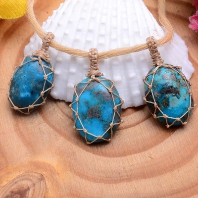 Großhandel 3 Stück Handgefertigt Natürlich Türkis Juwelen Makramee Heilung Quarz - Bild 1 von 4