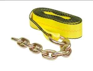 2" x 18' Replacement Tie Down Strap w/ Chain Extension - Foto 1 di 1