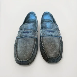 Mocasín Johnnie-O Mox de gamuza suave azul gris para hombre talla 11,5 - Imagen 1 de 10