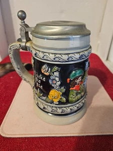*ANTIGUO* Cerveza Alemana Stein PFLucke dic rose Christmas Stein hallazgo patrimonial - Imagen 1 de 13