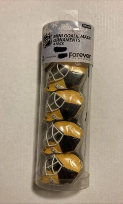 NHL 4 mini máscara de portero adornos de Forever Bruins amarillo/negro 1,5” de profundidad Foto 1 de 4
