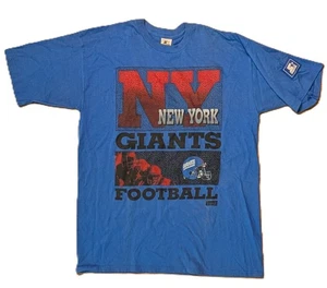 T-shirt vintage anni 90 NEW YORK GIANTS T-shirt grande NFL calcio blu maglietta grafica STARTER - Foto 1 di 3