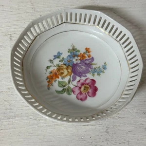 Antique Schumann CS Bavaria Reticulated Porcelain Bowl Floral Design Replacement - Picture 1 of 5