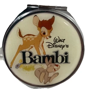 Vintage Flip Open Compact Mirror Walt Disney's Bambi Thumper Cartoon Nostalgic - Picture 1 of 7