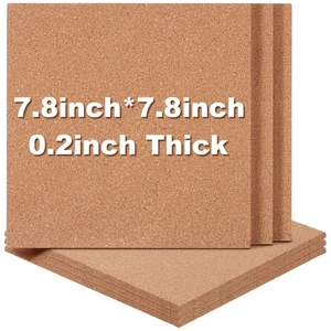  6 Pcs Cork Notice Board Self Adhesive Cork Board Push Pin Board Cork Bulletin - Picture 1 of 11
