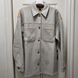 Chaqueta vaquera Rock & Roll para mujer con estampado azteca tejido gris claro mediana - Imagen 1 de 13