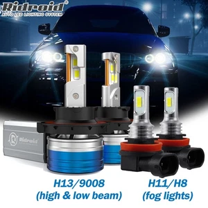 For Chevy Cruze 2011-2015 9008+H11 LED Headlight Hi/Low Beam+Fog Light Bulbs Kit - Picture 1 of 24