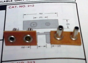 Keystone 212 2-polige Phenol Wafer Base, Messing, Nickelplatte Pins, 5 Stück - Bild 1 von 2