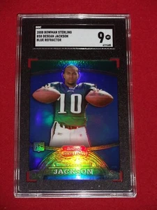 2008 Bowman Sterling Desean Jackson Rookie Blue Refractor SGC 9 MINT #BD8 RARE - Bild 1 von 2