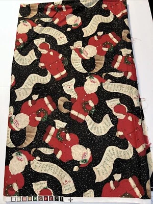 Cotton Fabric Christmas Santa Good Kids List Cotton Quilt Craft  1.5 Yds X 44” W - Image 1 of 4