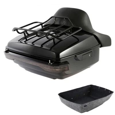 Black King Trunk Pad Rack LED Light Fit For Harley Touring CVO Road Glide 14-25 - Image 1 of 4