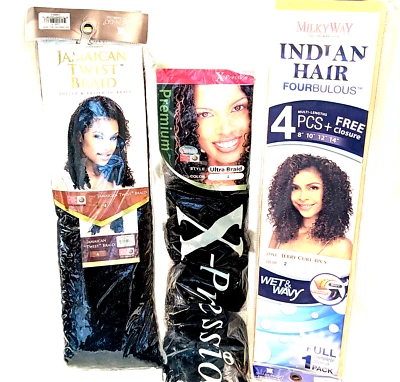 Lote Mixto Piezas de Cabello Trenzas X-Presión 82" Nuevo en Paquete Jamaican Twist 4 Nuevo en Paquete Vía Láctea Foto 1 de 4