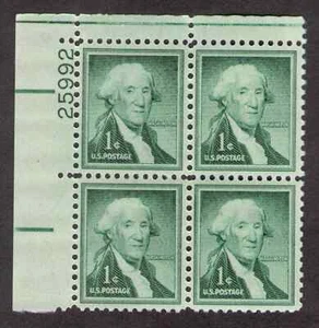 US. 1031. 1c. George Washington, Liberty. PB4 #25992 UL. MNH. 1956 - Picture 1 of 2