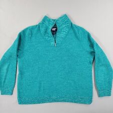 Lands End Pullover Sweater Womens Medium 10/12  Y2K Turquoise