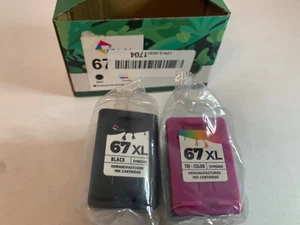 Cartucce di inchiostro di ricambio Ubinki 67XL nero/tri colore resa maggiore 2 pezzi *NUOVO* - Foto 1 di 9