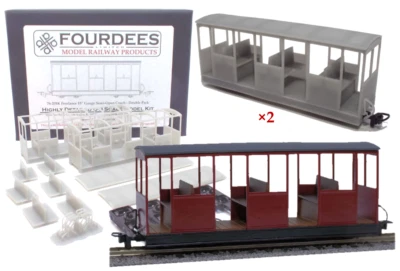 Fourdees Ltd Half-Open Bogie Carriages Kit for 09 / O9 / O-9 Scale