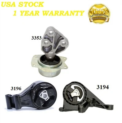 3 PCS TRANSMISSION MOUNT FIT 2012-2016 BUICK LACROSSE 2.4L - Image 1 of 4