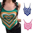 Women s Knit for Tops Bandana Crop Top Love Heart Camisole for