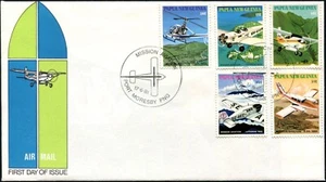 1981 Papua New Guinea Aviation Set Of 5 Stamps Unaddressed First Day Cover, VGC - Bild 1 von 1