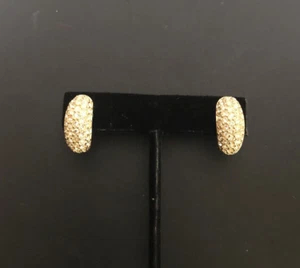 Vintage Christian Dior Swarovsky Half-Hoop Earrings- WOW! - Picture 1 of 6