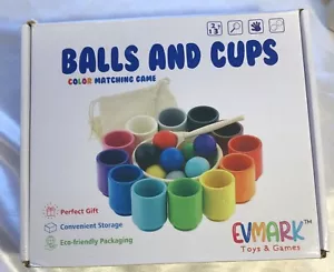Evmark Balls and Cups Color Matching Sorting Game For Kids **Parts Missing** - Picture 1 of 5