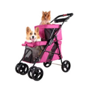 Ibiyaya Double Decker Pet Stroller for Multiple Pets - Red Violet - Picture 1 of 7