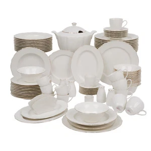Kombiservice Tafelservice Geschirrset Kaffeeset 83-teilig Porzellan 12 Personen - Bild 1 von 8