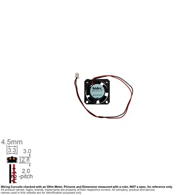 Fan Muffin Cooling DC 12V DC12V 12VDC  25mm 25x25x10 0.05A Nidec DF251R-12LC - Image 1 of 3