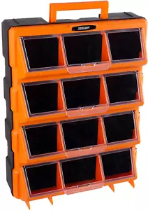 Plastic Storage Drawers - 12-Bin Screw Organizer - Craft Cabinet for Hardware, C - Picture 1 of 12